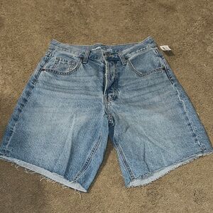 Old Navy Light Blue High-Rise Raw Hem Denim Jorts size 0